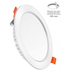 Downlight LED Redondo PRO 230mm Blanco 25W, Corte 185mm ideal Techos de Lamas